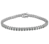 Diamonique Sterling Princess-Cut Tennis Bracelet